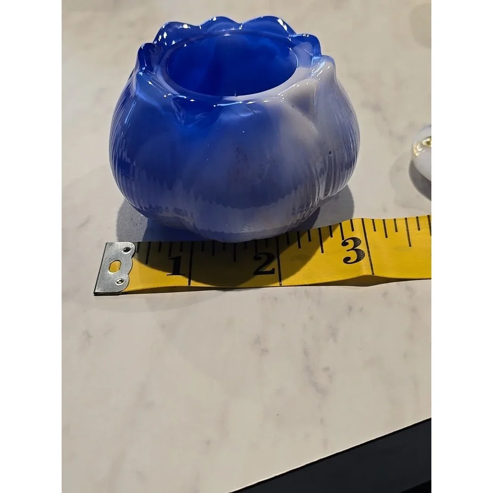 Handmade‎ Resin Blue And White Trinket Jar Stash Jar Decoration Gifts 628